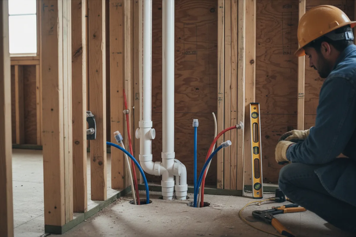 Drain and supply rough-in during Drain Cleaning in Planada
